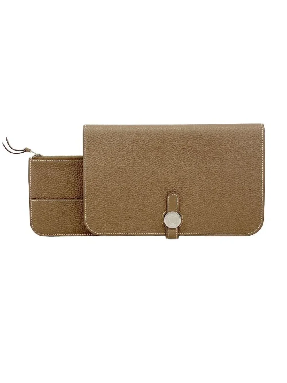 Hermes Wallet Dogon GM Togo Etoupe Silver